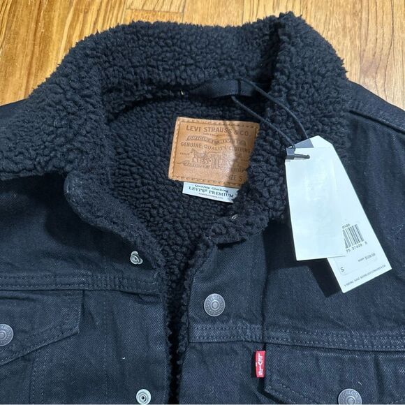 Levi's Men's Black Sherpa-Lined Jacket NWT Sz small - Picture 9 of 15